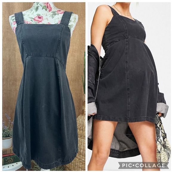 ASOS Design Maternity Soft Denim A-line Mini Dress - Picture 1 of 9